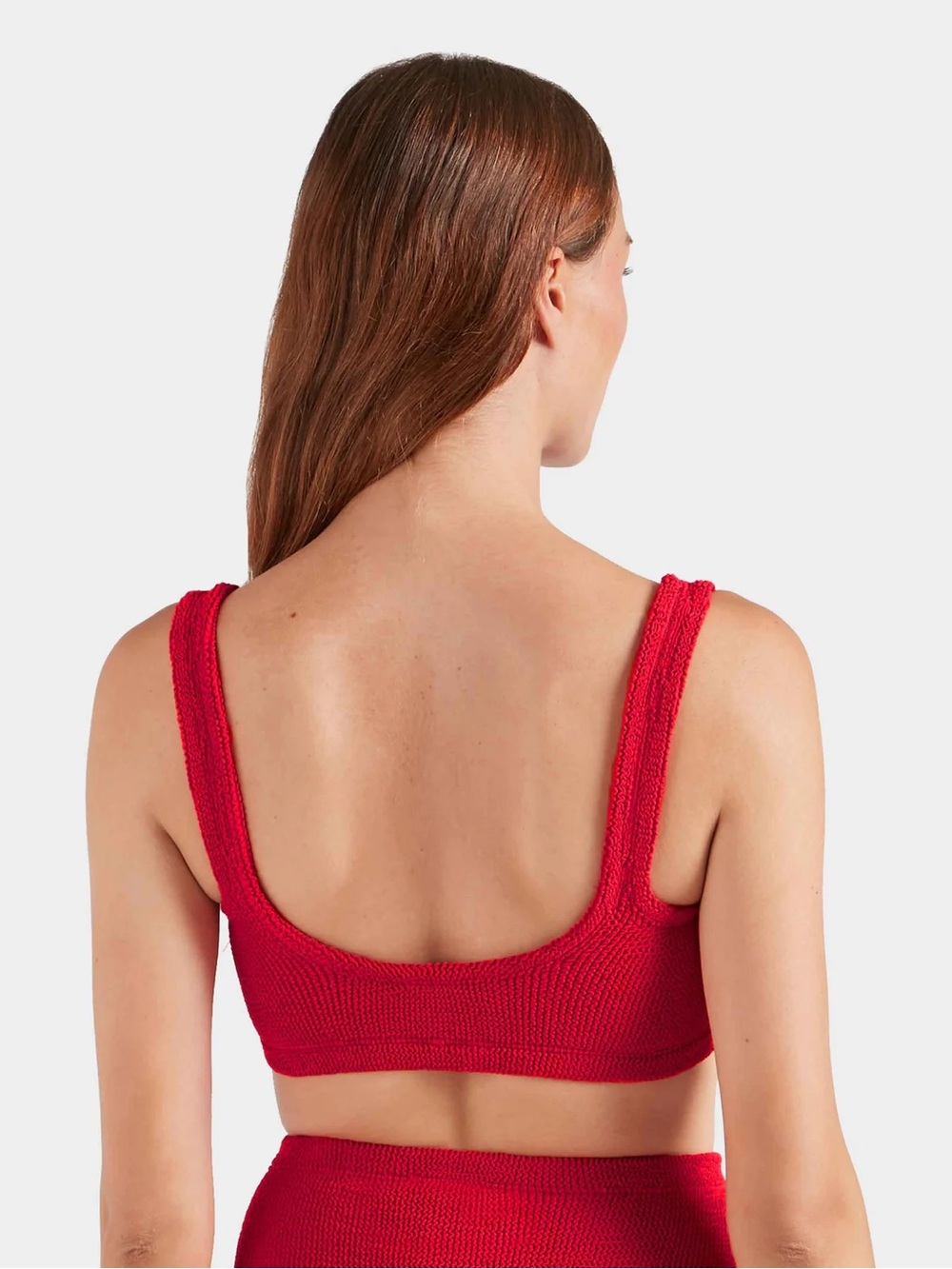 Hunza G Red Xandra Bikini Top with V Waist Bikini Bottom - Picture 7 of 9
